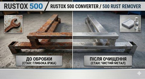 Професійний перетворювач іржі з цинком та змочувачем, антикор для авто та металу 500 фото